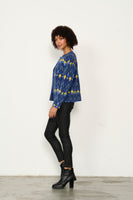 Ethnic Pattern Jacket - Blue