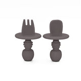 Silicone Mini Cutlery Set Grey