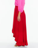 Women’s Lipstick Red Ruffle Skirt for stylish occasions