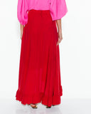 Women’s Lipstick Red Ruffle Skirt for stylish occasions