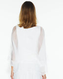 Sunlight & Shadow Silk Top - White