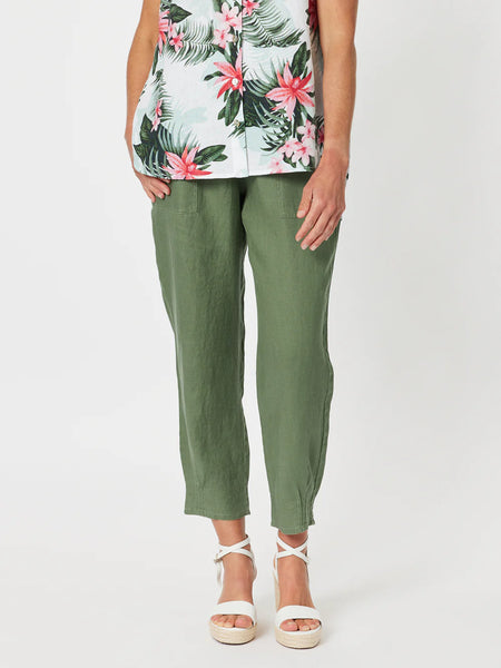 Sarah Linen Pant - Khaki