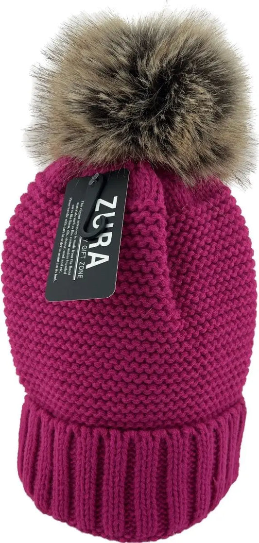 Knitted Beanie - Hot Pink