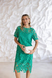 Guipure Lace Dress - Emerald