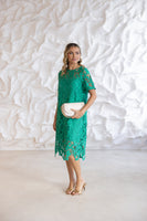 Guipure Lace Dress - Emerald