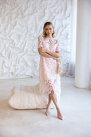 Guipure Lace Dress - Ice Pink