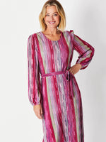 Pleat Midi Dress - Hot Pink