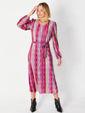 Pleat Midi Dress - Hot Pink