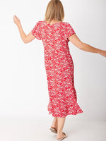 Maxi Flounce Dress - Red Paisley