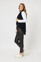 Faux Fur Vest - Black