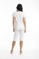 Essentials V Neck Tee - White