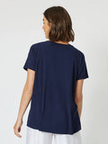 Sequin Patch Tee - Navy/Bronze