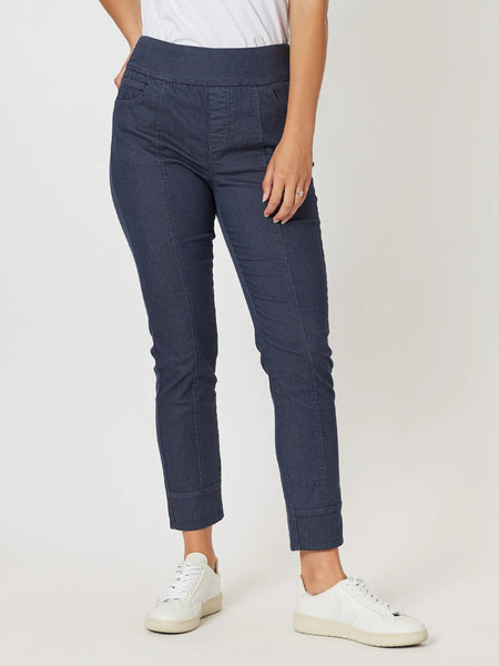 Indigo high-rise slim leg jegging for women