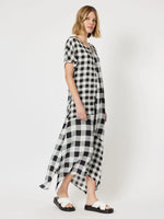 Medley Spliced Check Dress - Blk/Wht