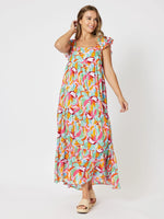 Monet Print Tiered Maxi Dress