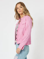 Maggie Denim Jacket - Flamingo