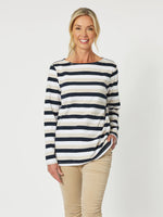 Laguna Stripe L/S Tee - Stone