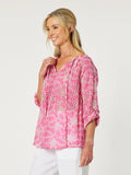 Ellie Embroridery Top - Pink