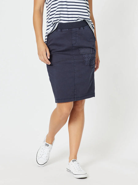 Portia Denim Skirt - Navy