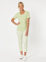 V Neck Tee - Celery