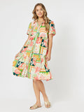 Cancun Button Front Dress - Multi