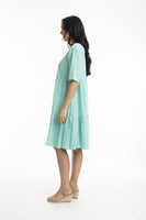 Essentials Cotton Slub Dress - Aqua