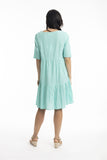 Essentials Cotton Slub Dress - Aqua