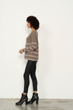 Cashmere Lower Stripe Jumper - Taupe