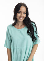 Essentials Cotton Slub Dress - Aqua