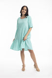 Essentials Cotton Slub Dress - Aqua