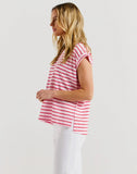 Michaela Top - Cherry Stripe