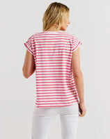 Michaela Top - Cherry Stripe