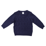 Cable Knit Sweater - Navy