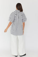 PRESTO Black Wide Stripe Blouse