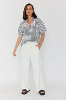 PRESTO Black Wide Stripe Blouse