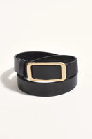 Matte Buckle Thin Belt - Black