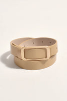 Matte Buckle Thin Belt - Camel