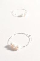 Trio Pearl Hoop Earrings