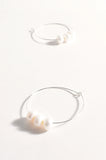 Trio Pearl Hoop Earrings