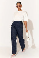 Nisha Linen Pant - Navy