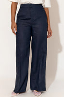 Nisha Linen Pant - Navy