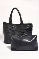 Mimie Woven Slouch Bag - Black