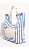 Summa Stripe Canvas Tote - Blue/Nude