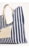 Summa Stripe Canvas Tote - Navy/Nude