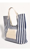 Summa Stripe Canvas Tote - Navy/Nude