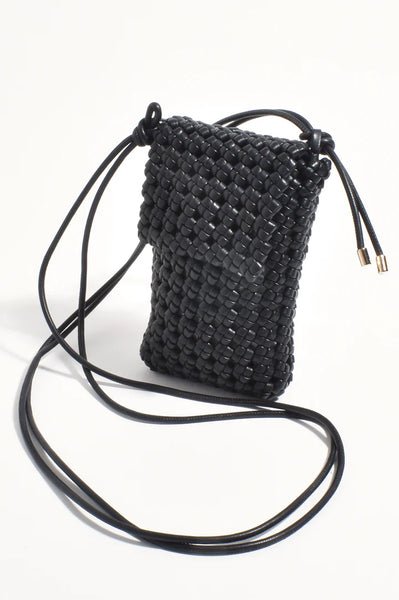 Imogen Weave Mini Crossbody - Black