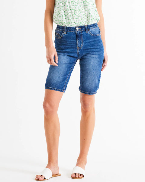 Bonnie Bermuda Denim Shorts - Indigo Blue