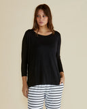 Milan Relaxed 3/4 Top - Black