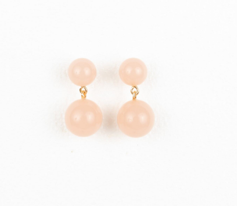 Catherine Earrings - Rose Quartz