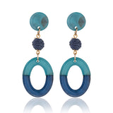 Raffia Round Earrings